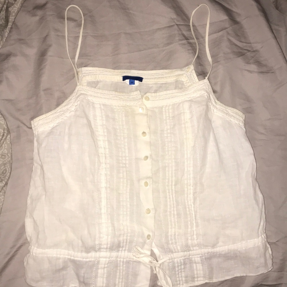 White button up tank top